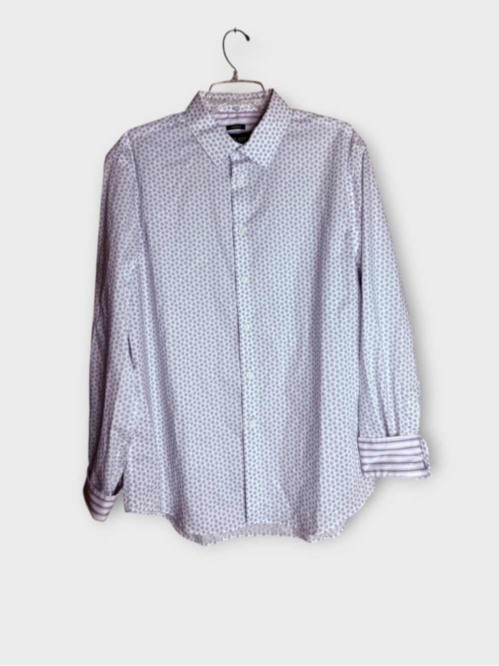 Pronto Uomo Men’s L Modern Fit Medallion Print Stretch Cotton Button Down Shirt